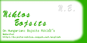 miklos bojsits business card